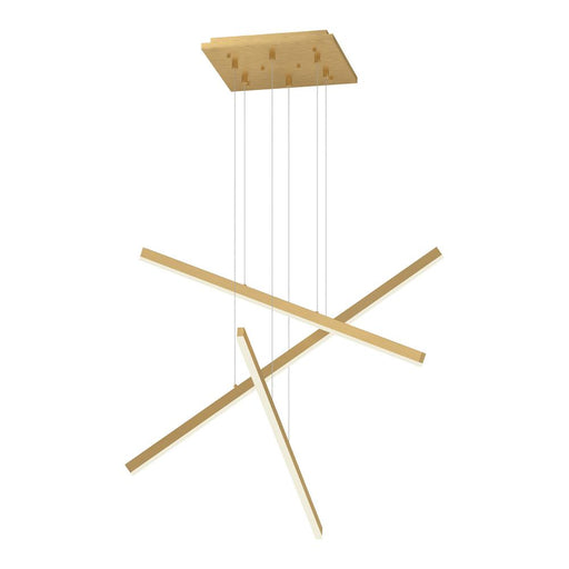 Vega 3 Head Brushed Gold Led Multi Pendant | MP10303-BG