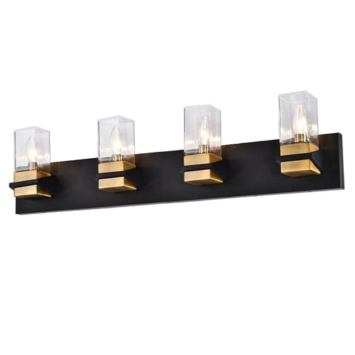  4 Light  Incandescent Vanity, Mb & Agb W/ Clr Glass | VER-324W-MB-AGB