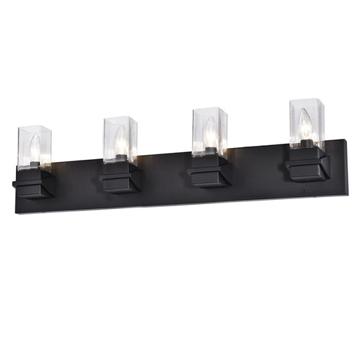  4 Light  Incandescent Vanity, Mb W/ Clr Glass | VER-324W-MB