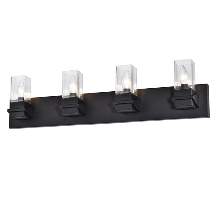  4 Light  Incandescent Vanity, Mb W/ Clr Glass | VER-324W-MB