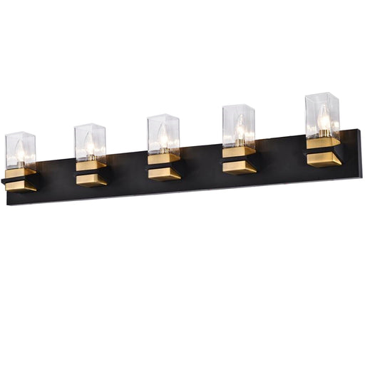  5 Light  Incandescent Vanity, Mb & Agb W/ Clr Glass | VER-405W-MB-AGB