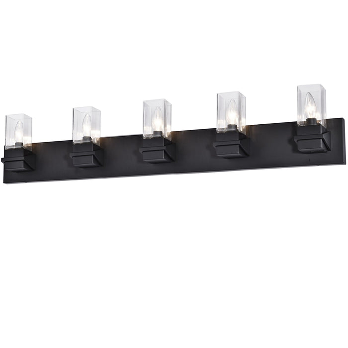 5 Light  Incandescent Vanity, Mb W/ Clr Glass | VER-405W-MB