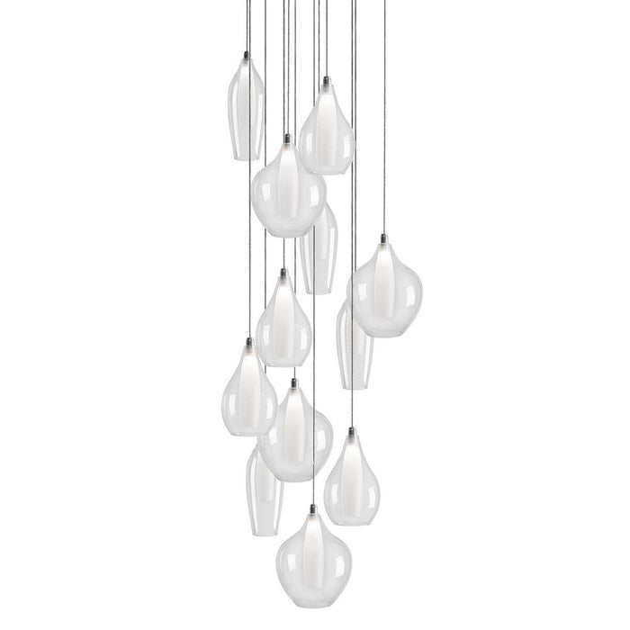 Victoria 12 Head Chrome Led Multi Pendant | MP3012