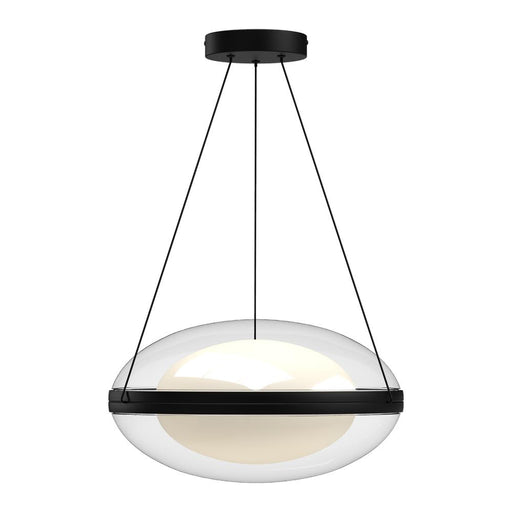 Virgo 16-in Black/opal Glass Led Pendant | PD76316-BK/OP