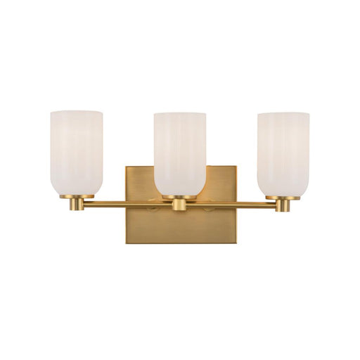 Nola 18-in Brushed Gold/glossy Opal Glass Socket Vanity Light | VL57718-BG/GO