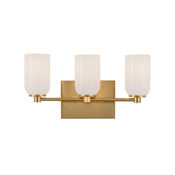 Nola 18-in Brushed Gold/glossy Opal Glass Socket Vanity Light | VL57718-BG/GO