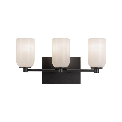 Nola 18-in Black/glossy Opal Glass Socket Vanity Light | VL57718-BK/GO