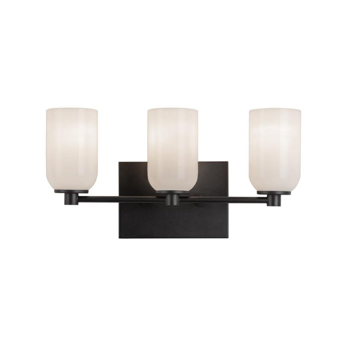 Nola 18-in Black/glossy Opal Glass Socket Vanity Light | VL57718-BK/GO