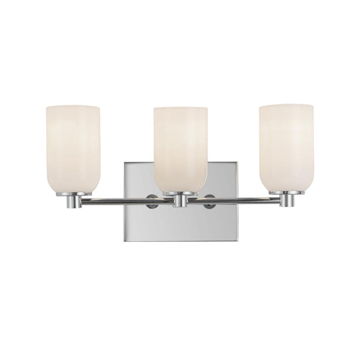 Nola 18-in Chrome/glossy Opal Glass Socket Vanity Light | VL57718-CH/GO