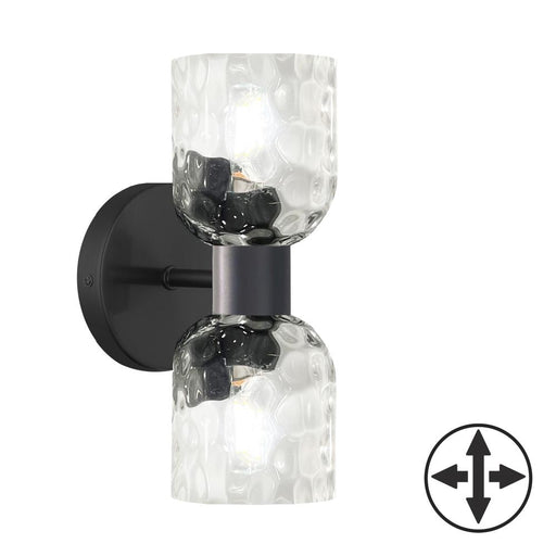  2 Light  Wall Sconce, Mb W/ Clr Water Glass | VLA-102W-MB-CLR