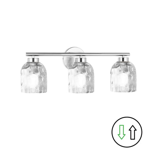  3 Light  Vanity, Pc W/ Clr Water Glass | VLA-213W-PC-CLR