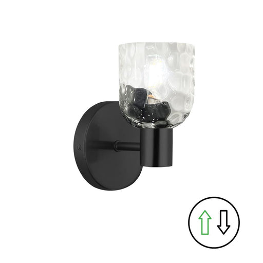 1lt Wall Sconce, Mb W/ Clr Water Glass | VLA-81W-MB-CLR
