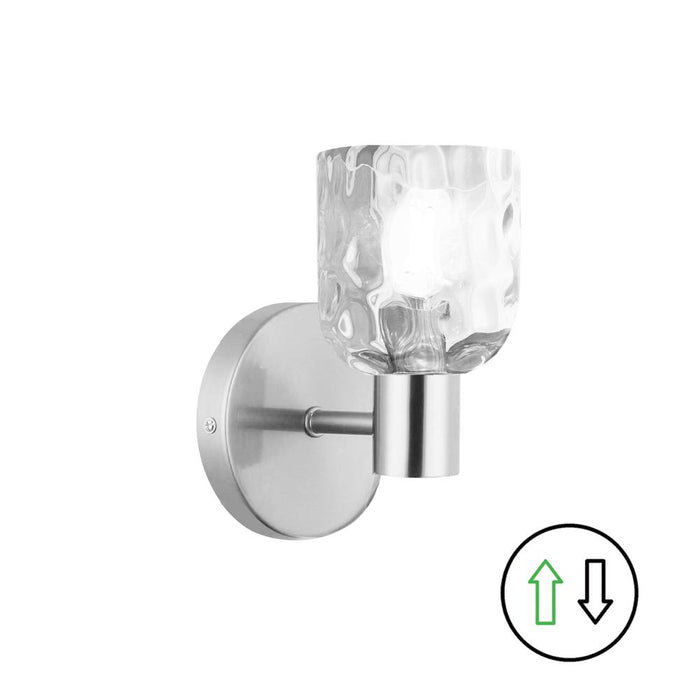 1lt Wall Sconce, Pc W/ Clr Water Glass | VLA-81W-PC-CLR