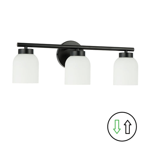  3 Light  Vanity, Mb W/ Opal Glass | VND-213W-MB