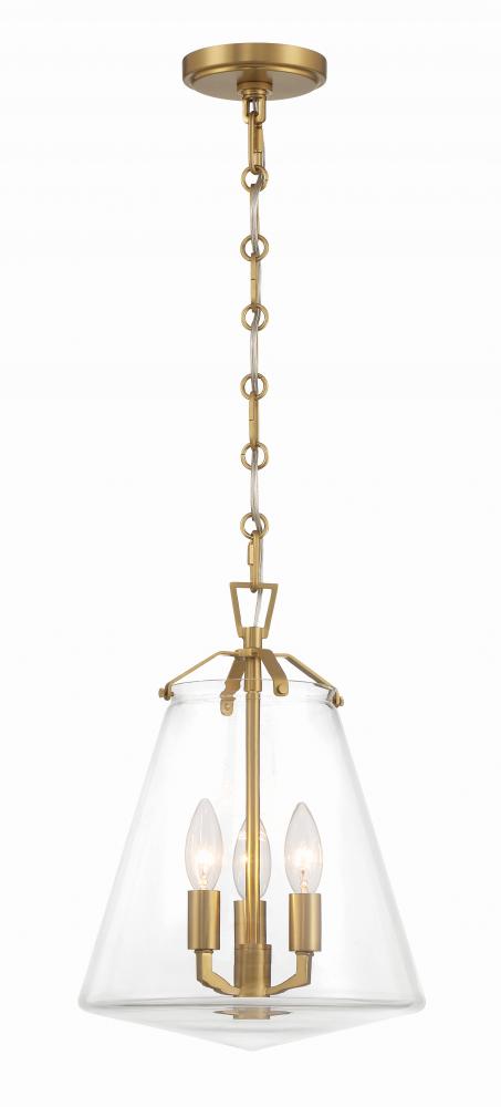 Crystorama Voss 3 Light Luxe Gold Mini Chandelier