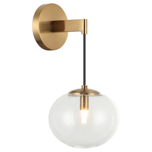 Matteo 1 LT 6.9"DIA "BULBUS"- AGED GOLD WALL CLEAR GLASS G9 LED 10W