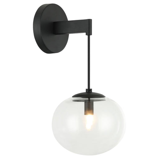 Matteo 1 LT 6.9"DIA "BULBUS"- MATTE BLACK WALL CLEAR GLASS G9 LED 10W