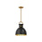 Waldo 11-in Aged Gold/matte Black 1 Light Pendant | PD411311AGMB