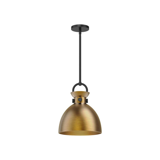 Waldo 11-in Matte Black/aged Gold 1 Light Pendant | PD411311MBAG