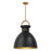 Waldo 18-in Aged Gold/matte Black 1 Light Pendant | PD411318AGMB