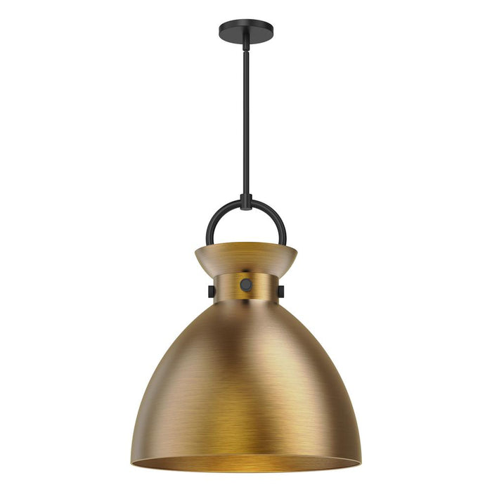 Waldo 18-in Matte Black/aged Gold 1 Light Pendant | PD411318MBAG