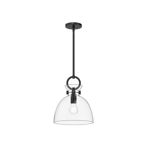 Waldo 11-in Matte Black/clear Glass 1 Light Pendant | PD411811MBCL