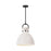 Waldo 14-in Matte Black/glossy Opal Glass 1 Light Pendant | PD411814MBGO