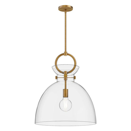 Waldo 18-in Aged Gold/clear 1 Light Pendant | PD411818AGCL