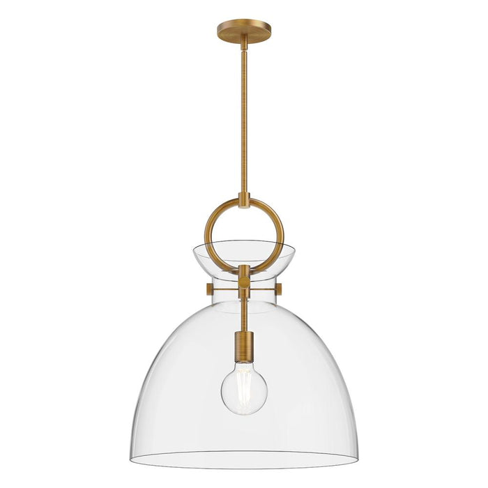 Waldo 18-in Aged Gold/clear 1 Light Pendant | PD411818AGCL