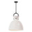 Waldo 18-in Matte Black/glossy Opal Glass 1 Light Pendant | PD411818MBGO
