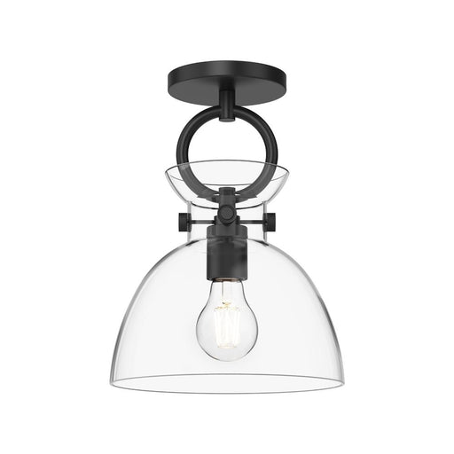 Waldo 9-in Matte Black/clear Glass 1 Light Semi Flush Mount | SF411809MBCL