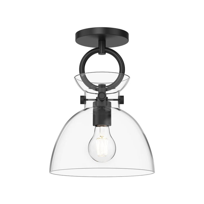 Waldo 9-in Matte Black/clear Glass 1 Light Semi Flush Mount | SF411809MBCL