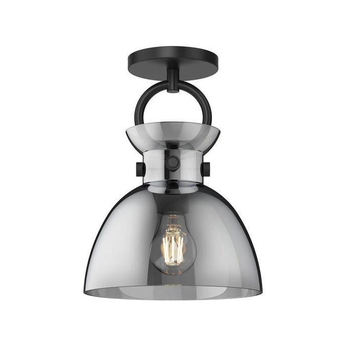 Waldo 9-in Matte Black/smoked 1 Light Semi Flush Mount | SF411809MBSM