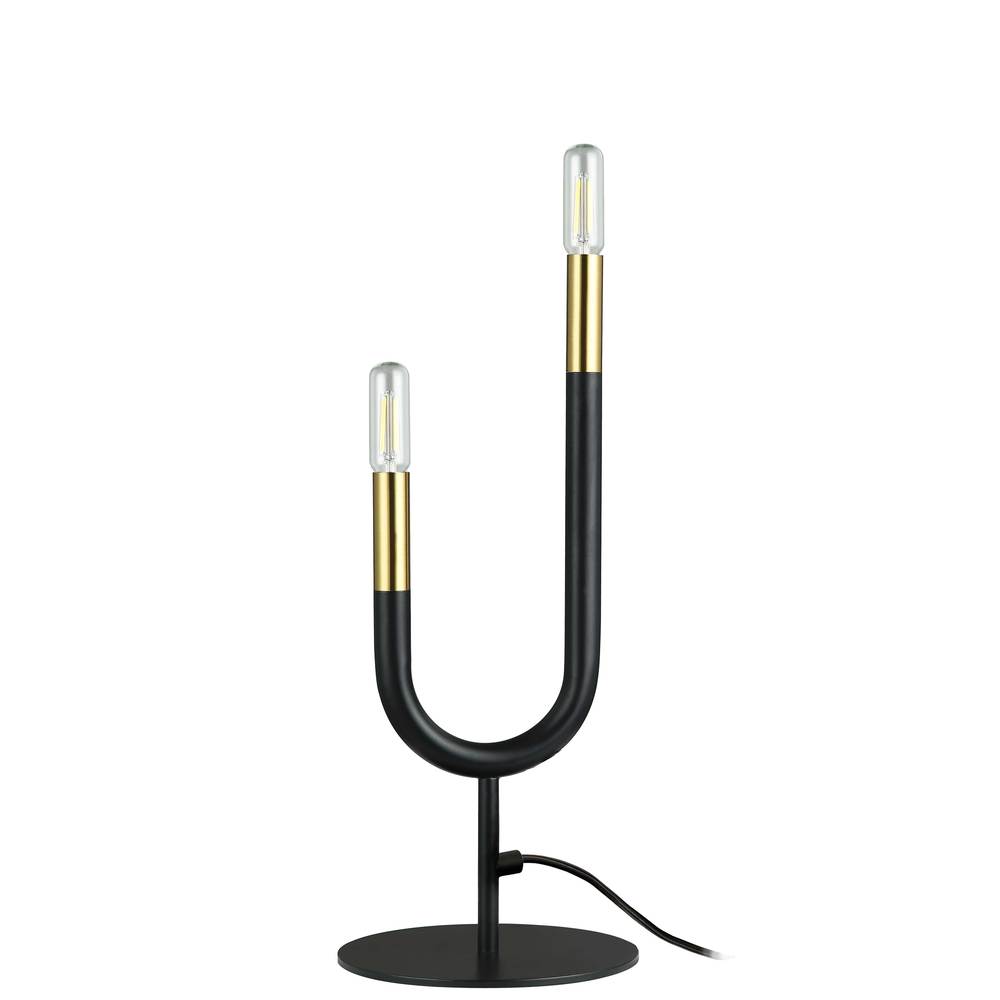 2 Light Incandescent Table Lamp, Mb & Agb | WAN-172T-MB-AGB — Litemode