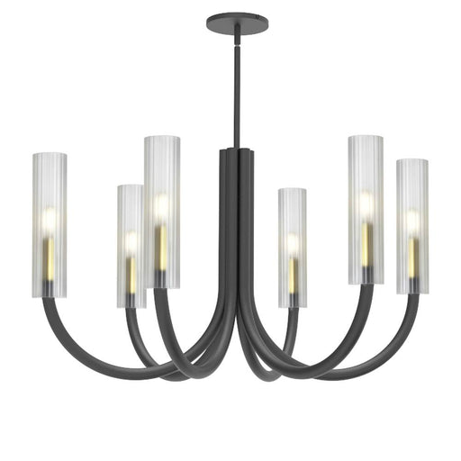  6 Light  Incandescent Chandelier, Mb & Agb W/ Fr Glass | WAN-306C-MB-AGB-FR