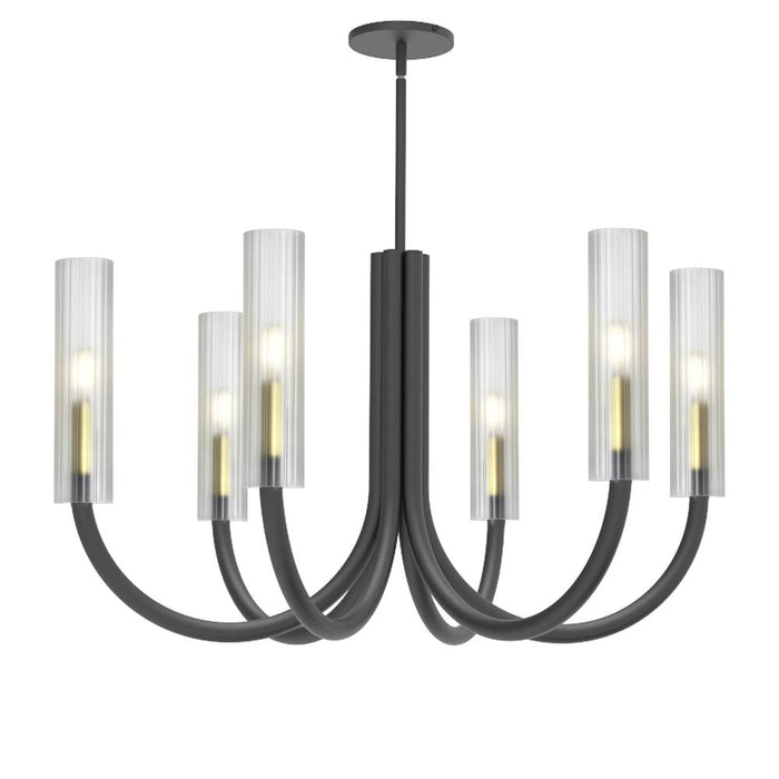  6 Light  Incandescent Chandelier, Mb & Agb W/ Fr Glass | WAN-306C-MB-AGB-FR