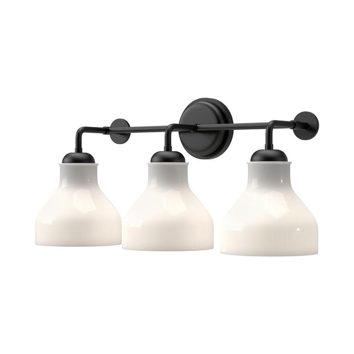 Alora Westlake 22-in Glossy Opal Glass/Matte Black 3 Lights Vanity