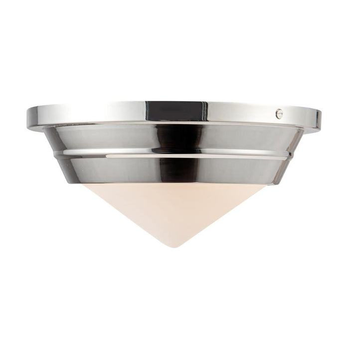 Willard 10-in Polished Nickel/opal Matte Glass 1 Light Flush Mount | FM348010PNOP