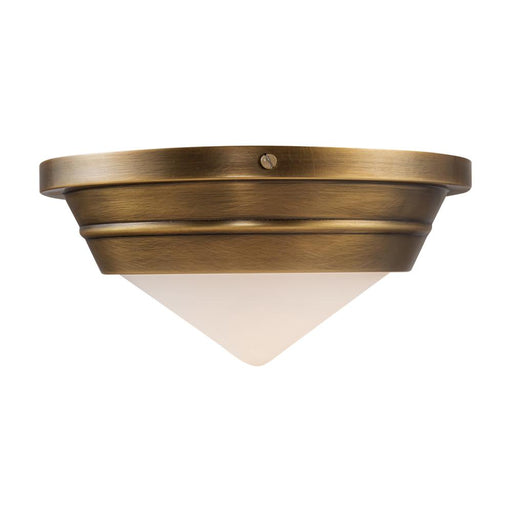 Willard 10-in Vintage Brass/opal Matte Glass 1 Light Flush Mount | FM348010VBOP