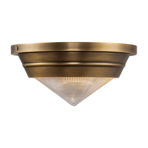 Willard 10-in Vintage Brass/prismatic Glass 1 Light Flush Mount | FM348010VBPG