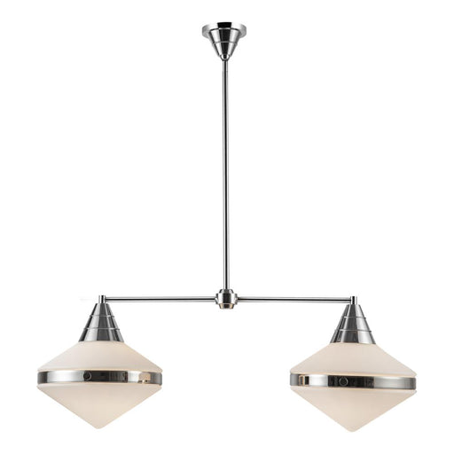 Willard 41-in Polished Nickel/opal Matte Glass 2 Lights Linear Pendant | LP348241PNOP