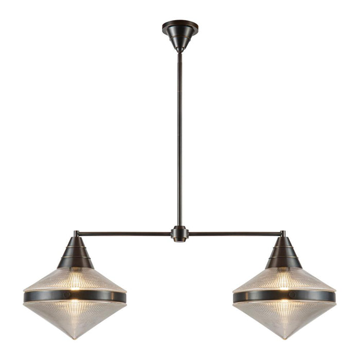 Willard 41-in Urban Bronze/prismatic Glass 2 Lights Linear Pendant | LP348241UBPG