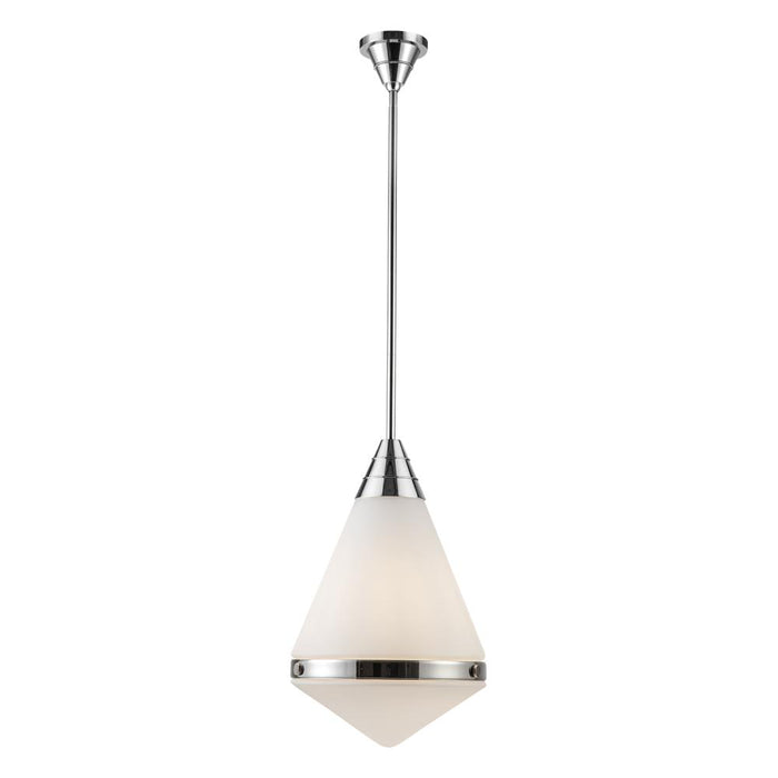 Willard 22-in Polished Nickel/opal Matte Glass 1 Light Pendant | PD348022PNOP
