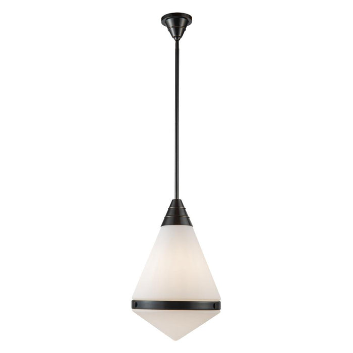 Willard 22-in Urban Bronze/opal Matte Glass 1 Light Pendant | PD348022UBOP