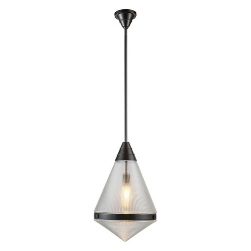 Willard 22-in Urban Bronze/prismatic Glass 1 Light Pendant | PD348022UBPG