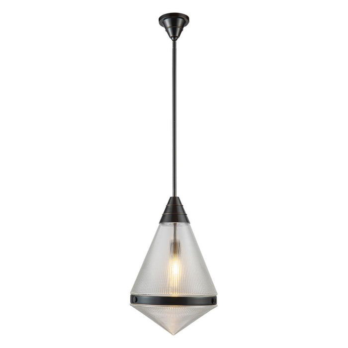 Willard 22-in Urban Bronze/prismatic Glass 1 Light Pendant | PD348022UBPG