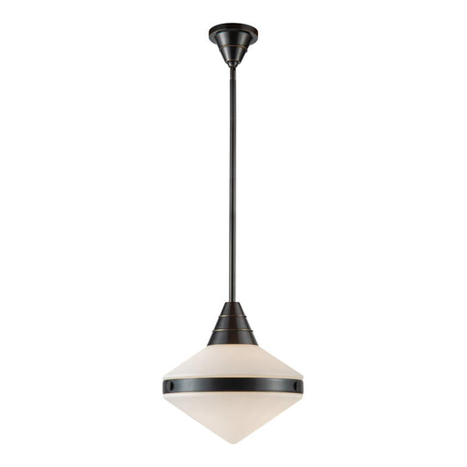 Willard 14-in Urban Bronze/opal Matte Glass 1 Light Pendant | PD348114UBOP