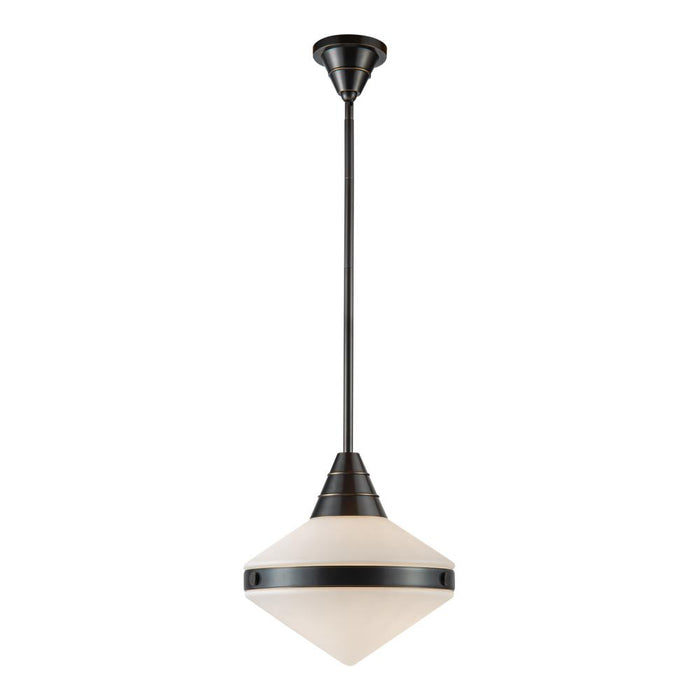 Willard 14-in Urban Bronze/opal Matte Glass 1 Light Pendant | PD348114UBOP