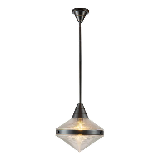 Willard 14-in Urban Bronze/prismatic Glass 1 Light Pendant | PD348114UBPG