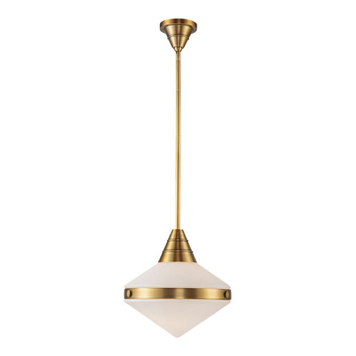 Willard 14-in Vintage Brass/opal Matte Glass 1 Light Pendant | PD348114VBOP